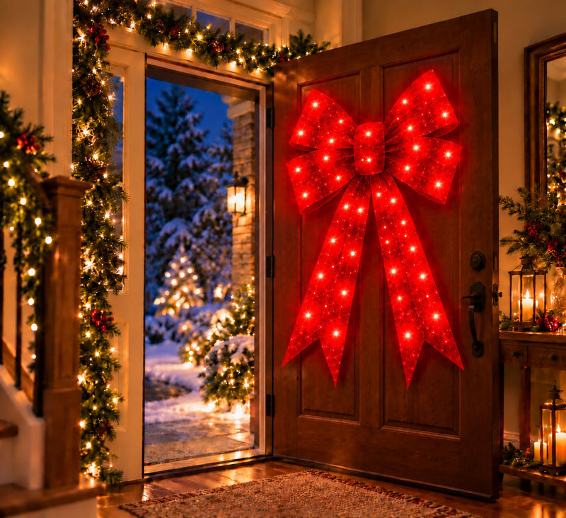 Bonturi Casa Fiocco Rosso Led Natale 160cm  216 LED IP 44