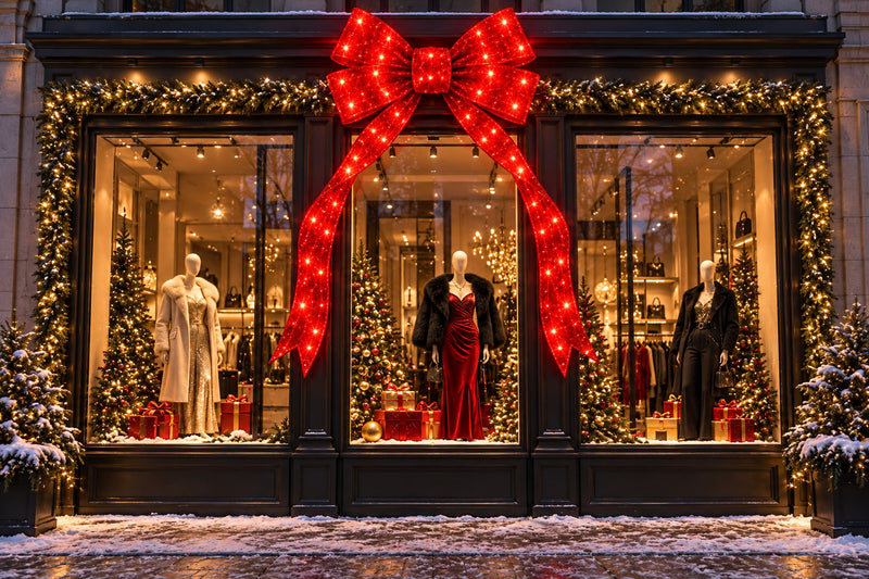 Bonturi Casa Fiocco Rosso Led Natale 210cm  368 LED IP 44