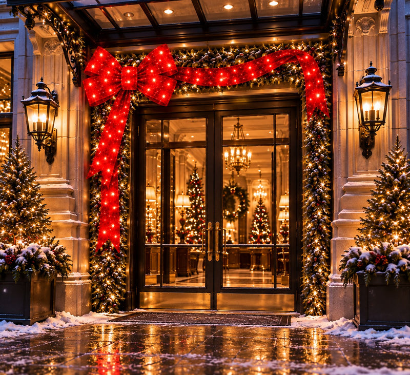 Bonturi Casa Fiocco Rosso Led Natale 210cm  368 LED IP 44