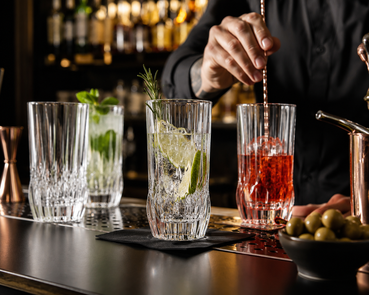 RCR Cristalleria Italiana Adagio - HB - Set da 6 Bicchieri Long Drink in Vetro