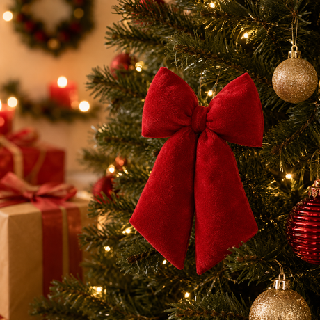EDG Enzo De Gasperi Fiocco Natale Velluto H 38 Cm L 27 Cm Red