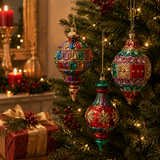 EDG Enzo De Gasperi Addobbo di Natale Palla Trottola Fuso Geometrie Ass. H 16 Cm Multicolor 1 Pz