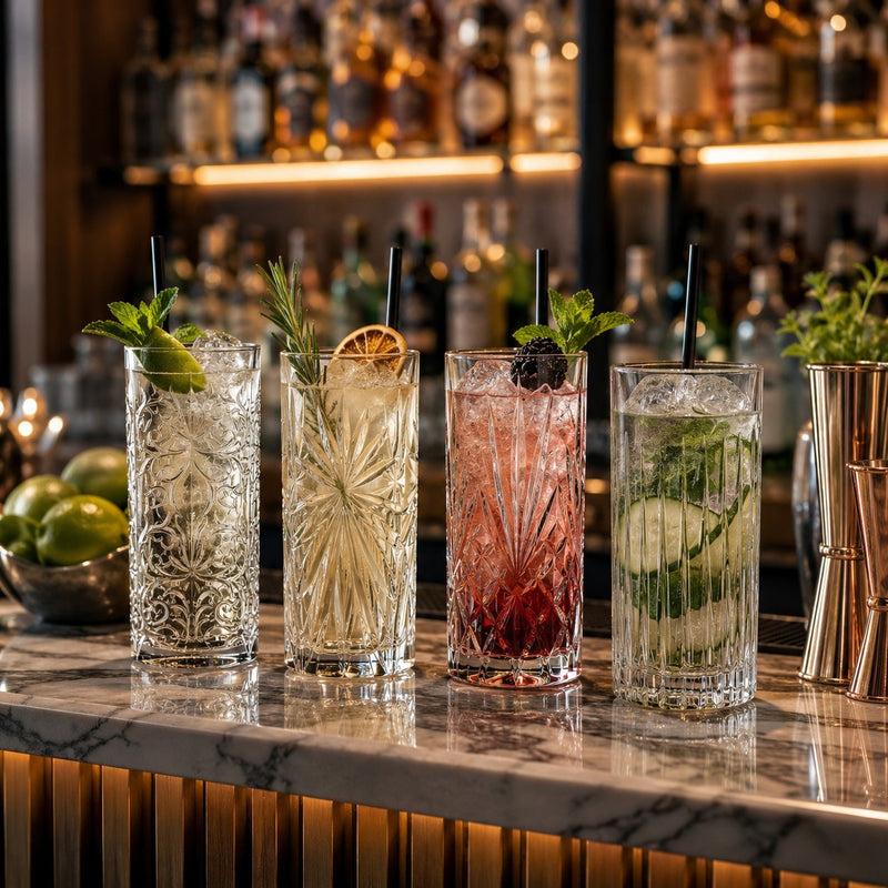RCR Cristalleria Italiana Mixology - HB Set da 4 Bicchieri Long Drink in Cristallo