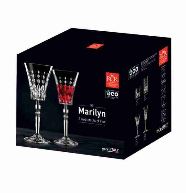 RCR Cristalleria Italiana Marilyn - 2 - Set da 6 Calici Vino in Cristallo