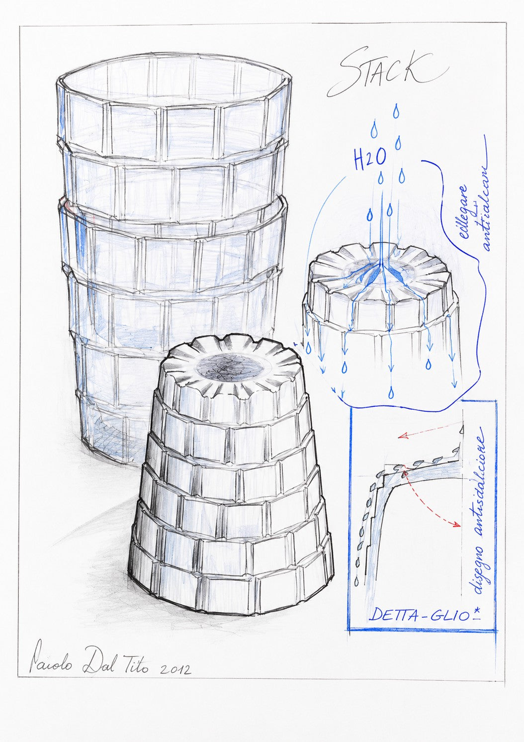 RCR Cristalleria Italiana Stack - DOF - Set da 6 Bicchieri in Vetro