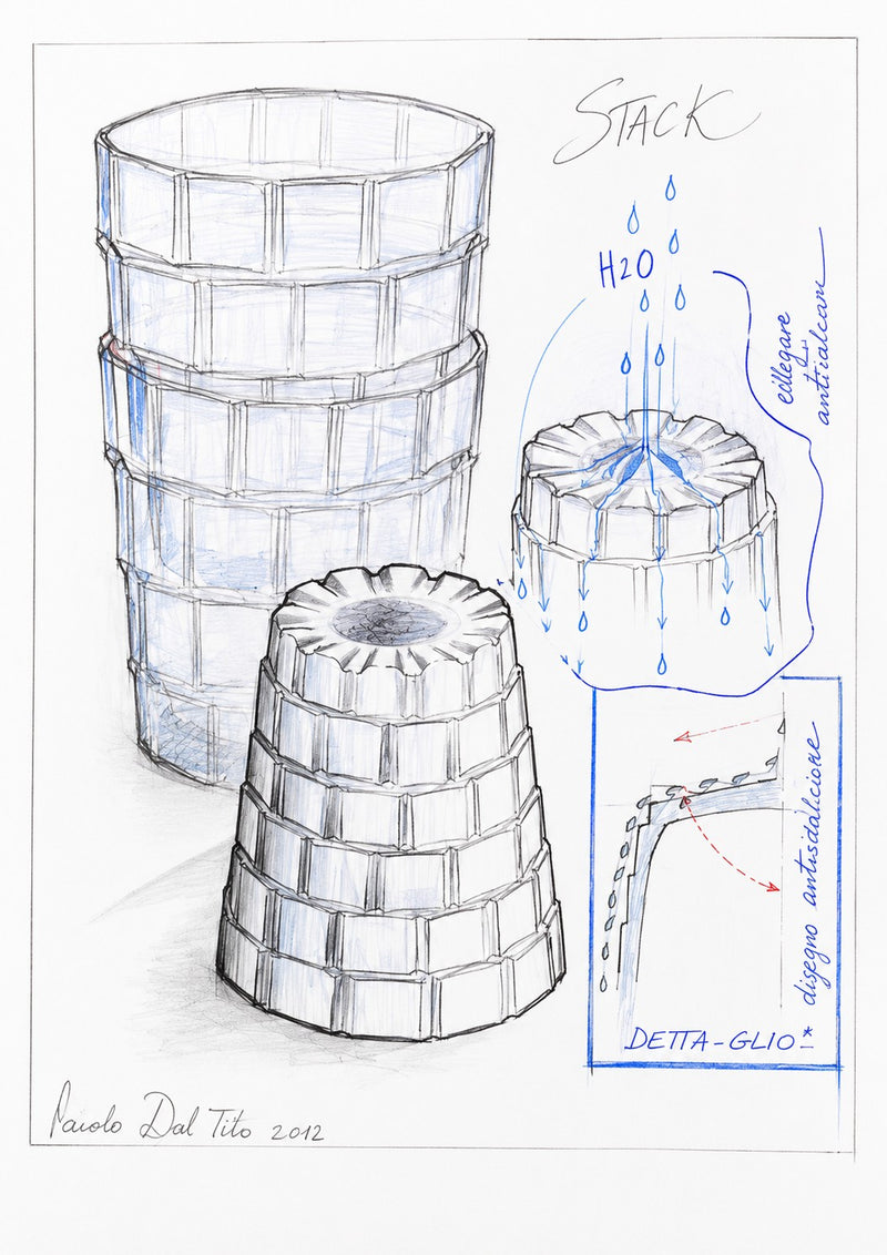 RCR Cristalleria Italiana Stack - DOF - Set da 6 Bicchieri in Vetro