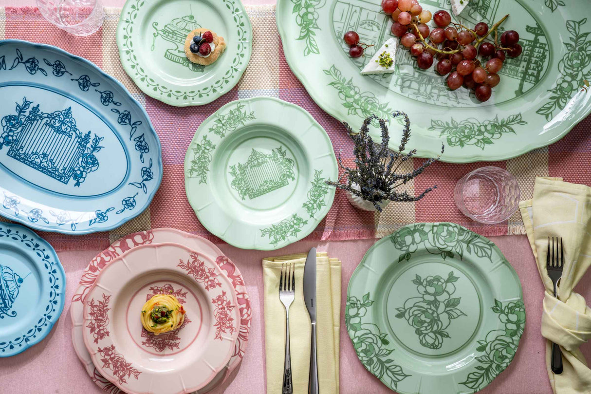 guzzini guzzini vassoio tondo piccolo melamina josephine d 315 cm table decor verde polvere ean 8008392399056