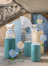 Blue Teddy Bear Box with Insert and Tassel 120 x 120 x 40 Mm