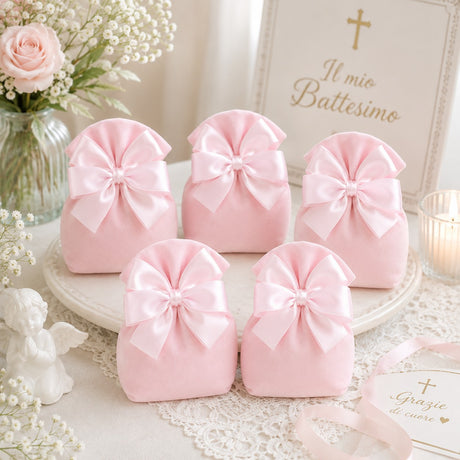 Creazioni per Enzo Sacchetto Bomboniera Colorado 13X11 Cm Portaconfetti Rosa Cf 10 Pz