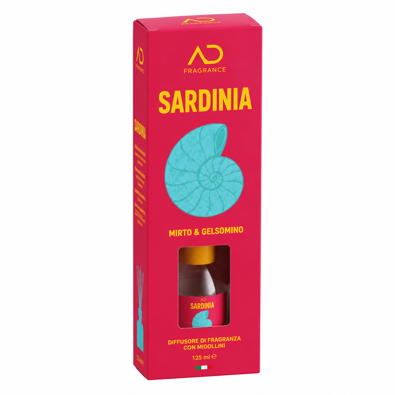 Ad Trend Diffusore di Fragranza Sardinia con Midollini 125 ml – Profumatore per Ambienti e Arredo Casa