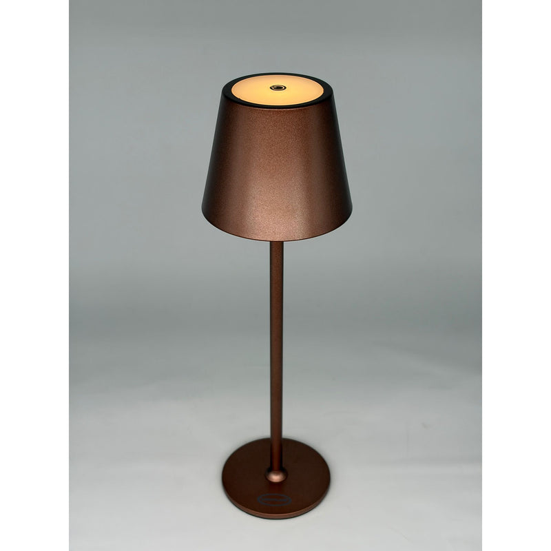 L'Arcolaio Lampada LED Touch Ricaricabile H 38 Cm 10 x 10 Cm IP54 Round Pro Marrone Bronzato