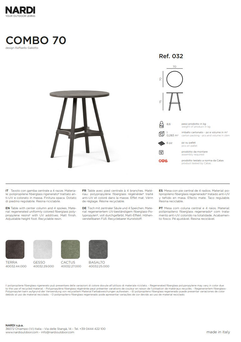 nardi nardi tavolo combo 70 cactus