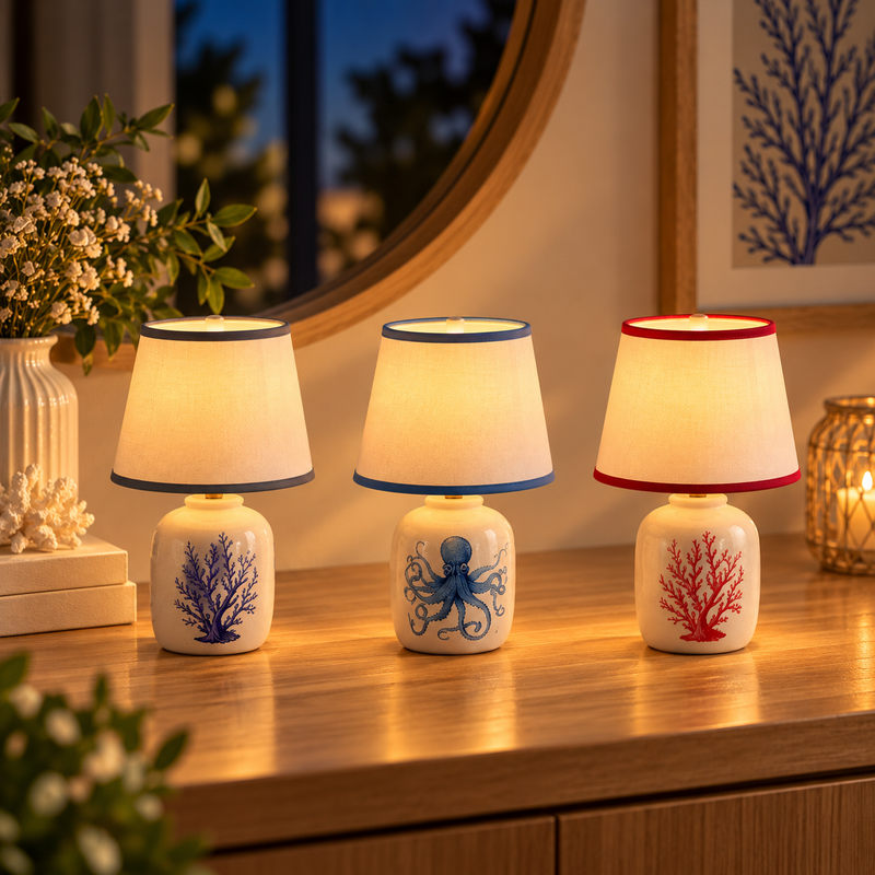 Ad Trend Abisso Lampada Decorativa in Ceramica Ø 11 x H 26 cm – Lampada da Tavolo per Arredo Casa, Colori Assortiti 1 Pz
