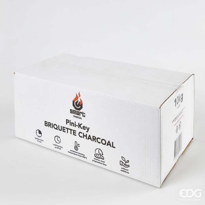 EDG Enzo De Gasperi Bricchetti di Carbone 10 kg – Combustibile per Barbecue e Grigliate