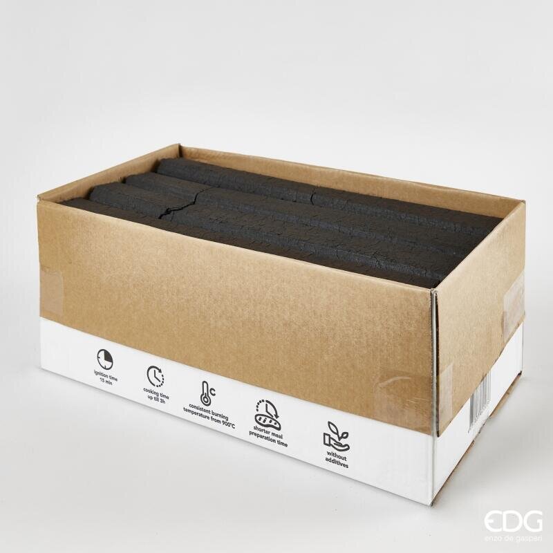 EDG Enzo De Gasperi Bricchetti di Carbone 10 kg – Combustibile per Barbecue e Grigliate