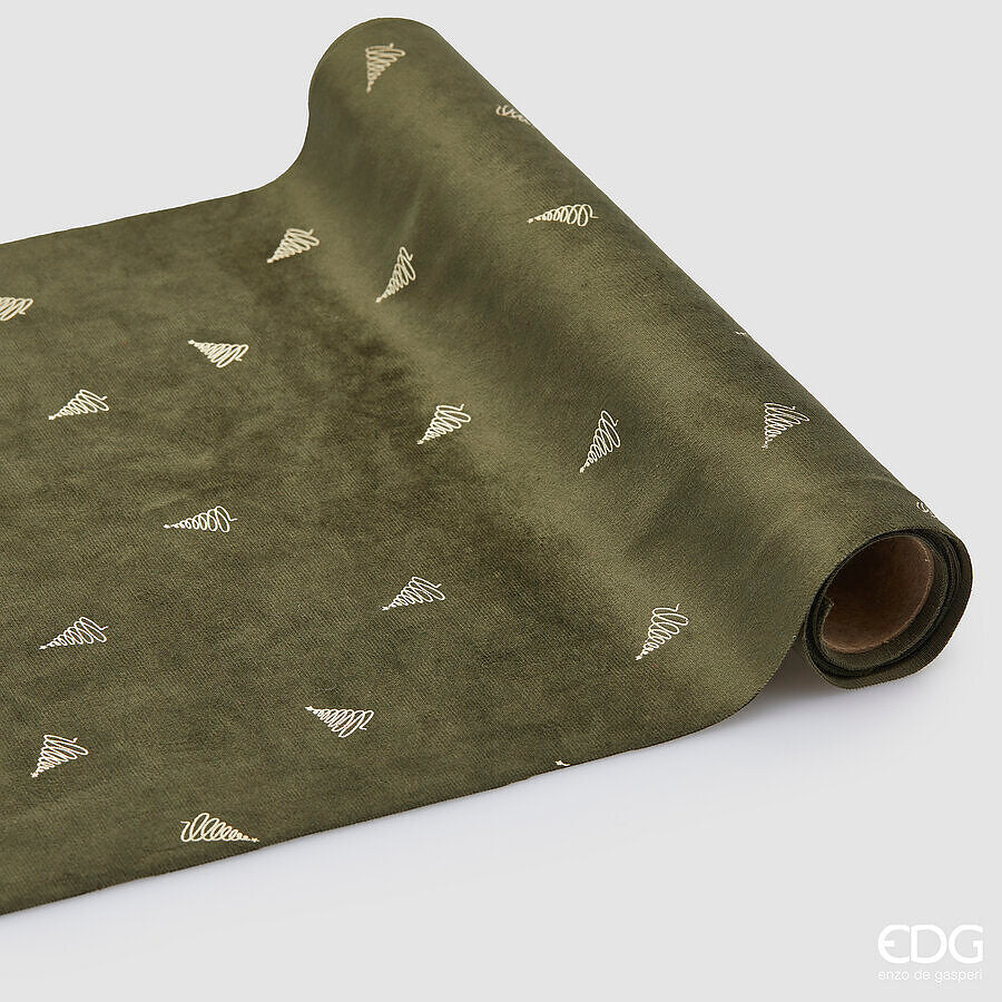 EDG Enzo De Gasperi Tessuto Decorativo Pino Olive Rotolo 35x200 cm – Decorazione di Natale