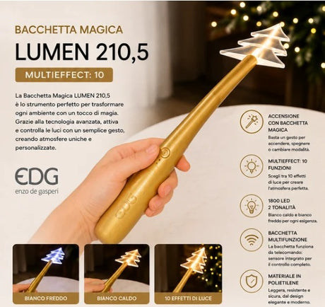 EDG Enzo De Gasperi Telecomando Magic Wand Bacchetta Magica L36 cm 3V – Comando per Albero di Natale