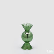 EDG Enzo De Gasperi Portacandela Caramella Verde H16 Ø8 cm – Decorazione di Natale