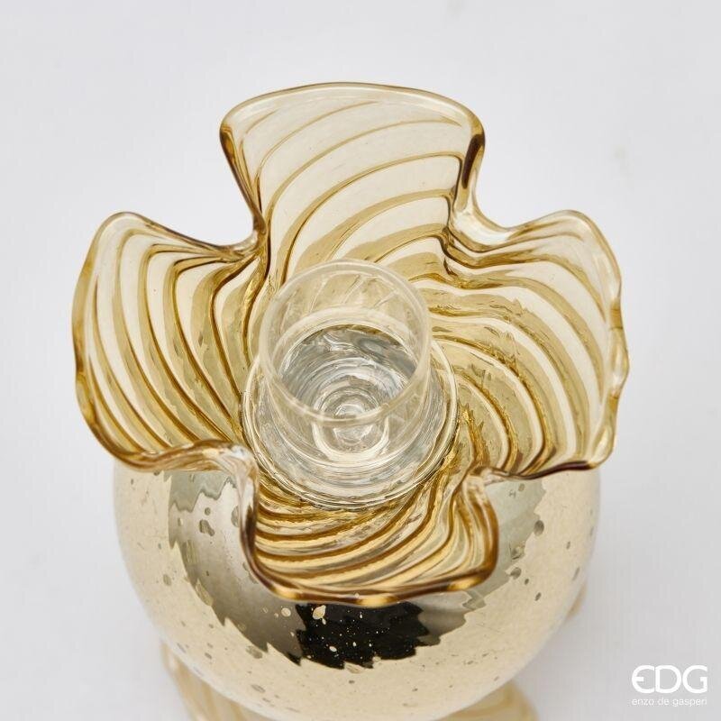 EDG Enzo De Gasperi Portacandela Caramella Gold H16 Ø8 cm – Decorazione di Natale