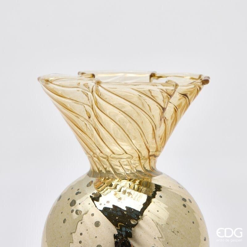 EDG Enzo De Gasperi Portacandela Caramella Gold H16 Ø8 cm – Decorazione di Natale