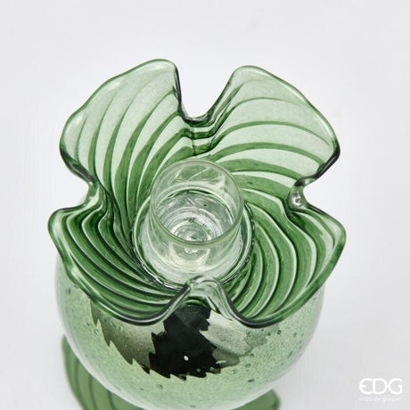 EDG Enzo De Gasperi Portacandela Caramella Verde H16 Ø8 cm – Decorazione di Natale