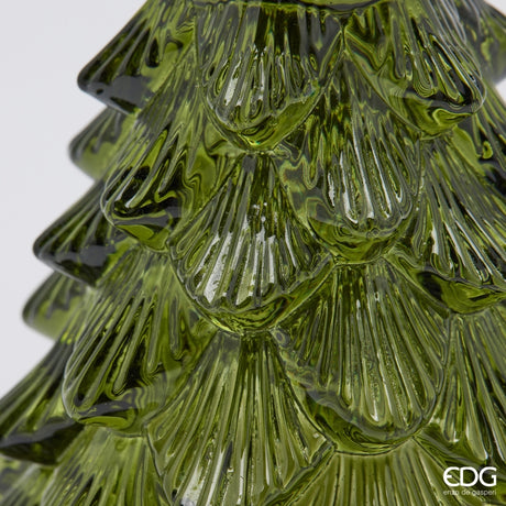 EDG Enzo De Gasperi Portacandela Pino Dark Green H14 Ø12 cm – Decorazione di Natale
