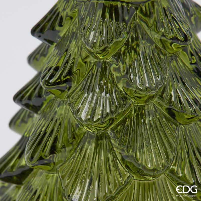 EDG Enzo De Gasperi Portacandela Pino Dark Green H14 Ø12 cm – Decorazione di Natale