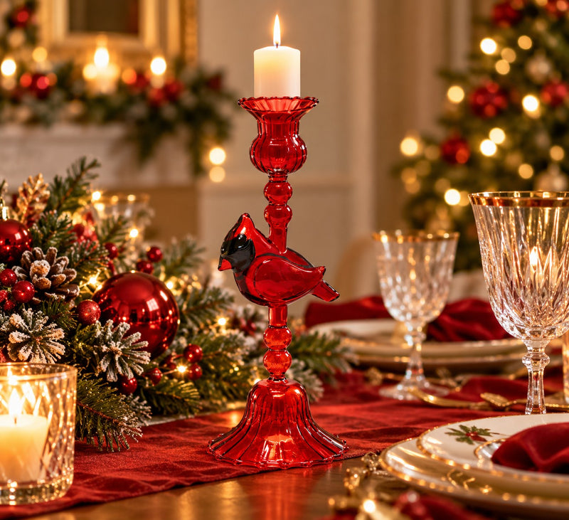 EDG Enzo De Gasperi Portacandela Cardinale Rosso H23 Ø8,5 cm – Decorazione di Natale