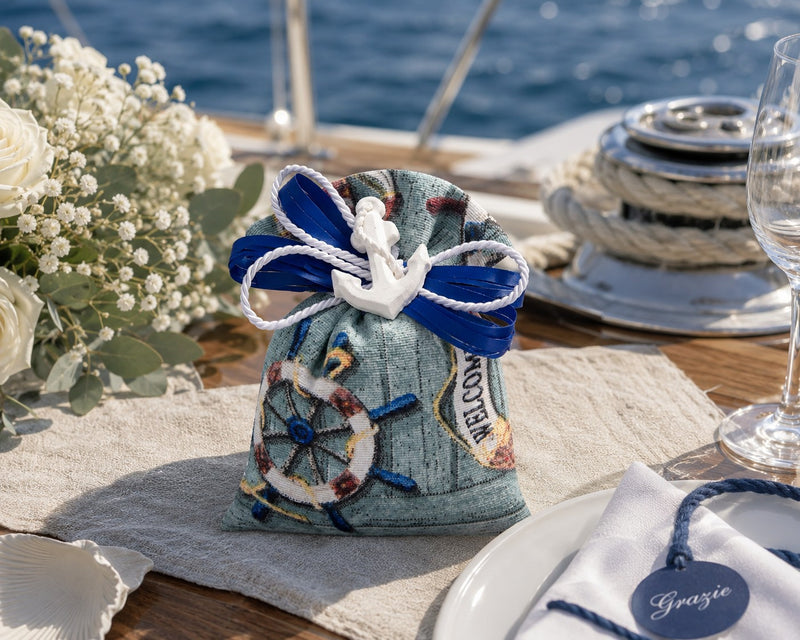 Creazioni per Enzo Sacchetto Bomboniera Portaconfetti Marino 12x9 cm CF 10 pz