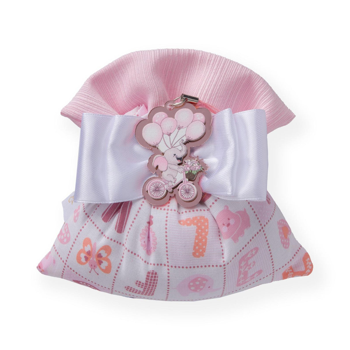 Creazioni per Enzo Sacchetto Bomboniera Baby Letterina Rosa 11x9 cm Portaconfetti Cf 10 pz