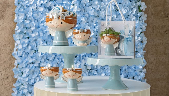 Cupido&Co. Candela Angioletto Azzurro D 75 Mm H 95 Mm con Shopper