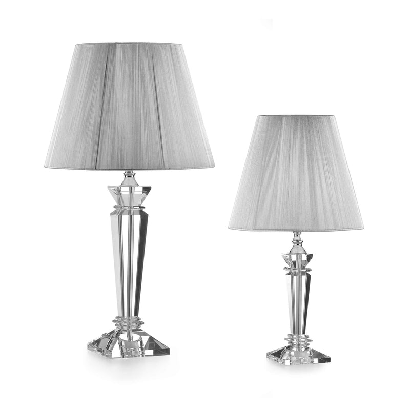 Fade Lampada in Cristallo Ischia H 63 Cm – Lampada da Tavolo Elegante Design Classico