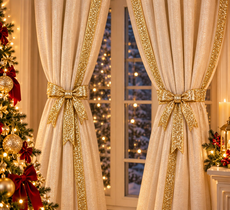 Piovaccari Nastro Desirée Gold Oro 25 mm x 10 m – Nastro Decorativo Natalizio per Albero di Natale, Fiocchi e Confezioni Regalo