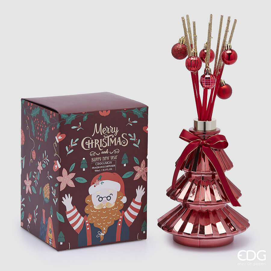 EDG Enzo De Gasperi Profumatore Natale Bottiglia Joyful Pino 950 Ml H 21,5 Cm Cinnamon