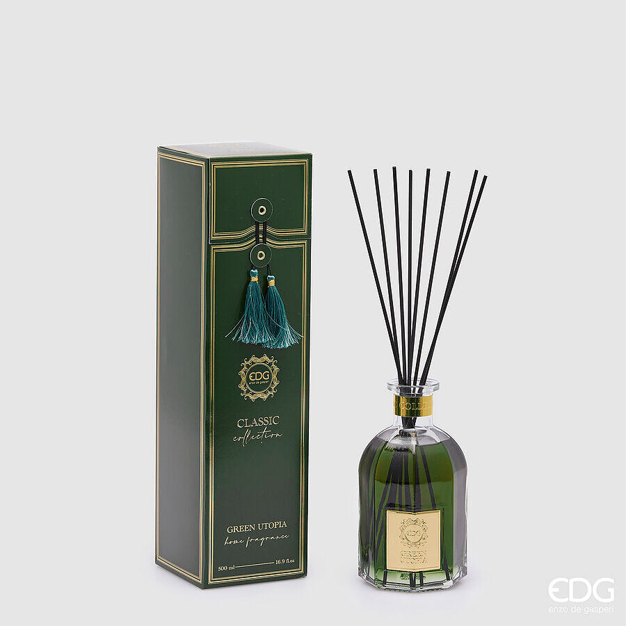 EDG Enzo De Gasperi Profumatore Bottiglia Classic 500 Ml H 16 Cm D 8,5 Cm Green Utopia
