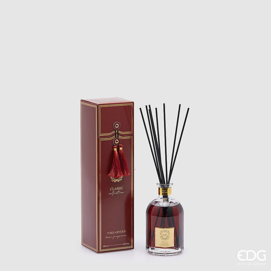 EDG Enzo De Gasperi Profumatore Bottiglia Classic 250 Ml H 14 Cm D 8,5 Cm Wild Ginger
