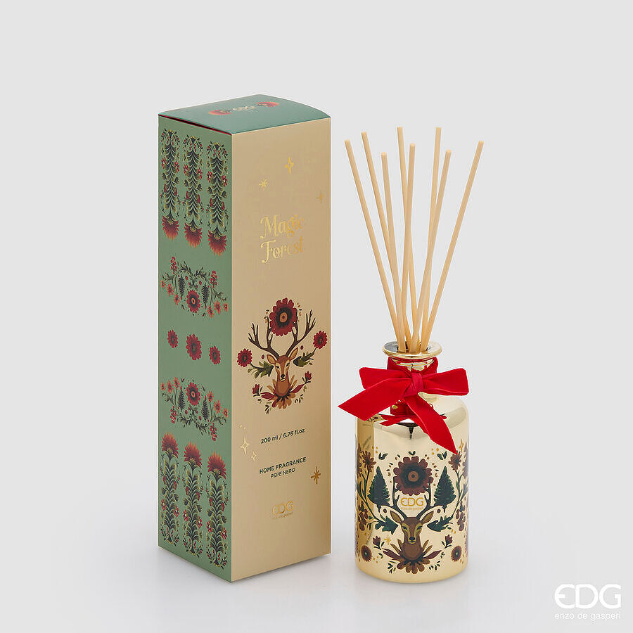 EDG Enzo De Gasperi Profumatore Natalizio Bottiglia 200 ml Black Pepper H15 Ø8 cm – Profumatore Ambiente