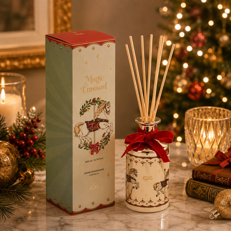 EDG Enzo De Gasperi Profumatore Natalizio Bottiglia 200 ml H15 Ø8 cm Cannella – Profumatore Ambiente