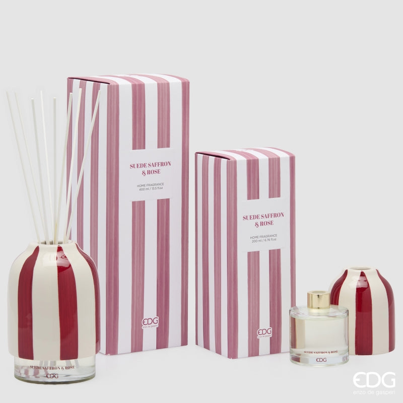 EDG Enzo De Gasperi Profumatore Bottiglia Righe Zafferano e Rosa 200 ml – Profumatore Ambiente