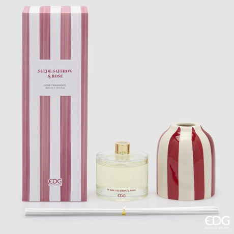 EDG Enzo De Gasperi Profumatore Bottiglia Righe Zafferano e Rosa 200 ml – Profumatore Ambiente