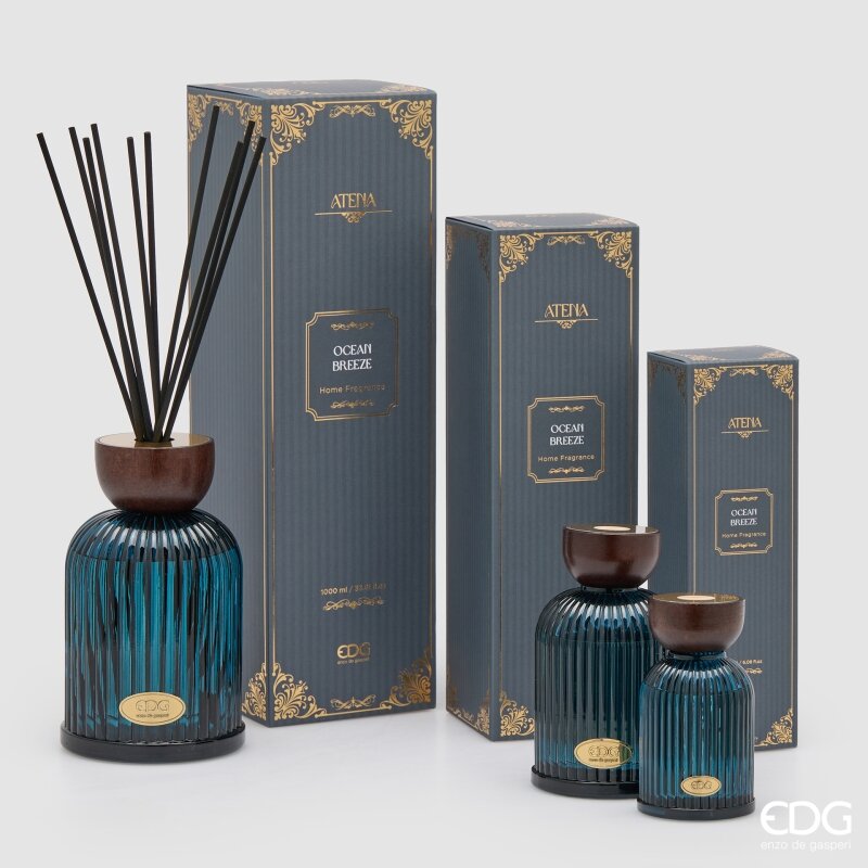 EDG Enzo De Gasperi Profumatore Bottiglia Atena Ocean Breeze 180 ml H12 Ø7 cm – Profumatore Ambiente Natalizio