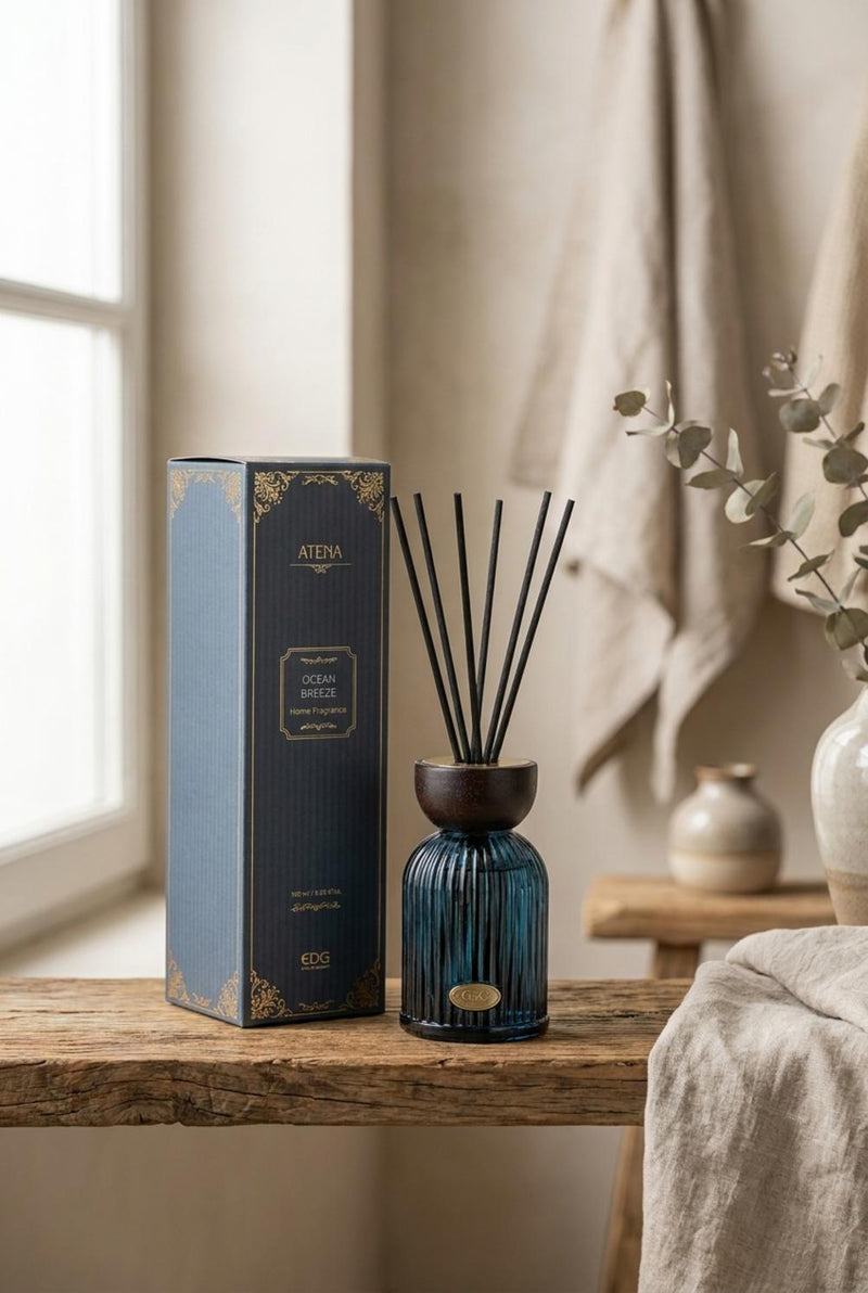 EDG Enzo De Gasperi Profumatore Bottiglia Atena Ocean Breeze 180 ml H12 Ø7 cm – Profumatore Ambiente Natalizio
