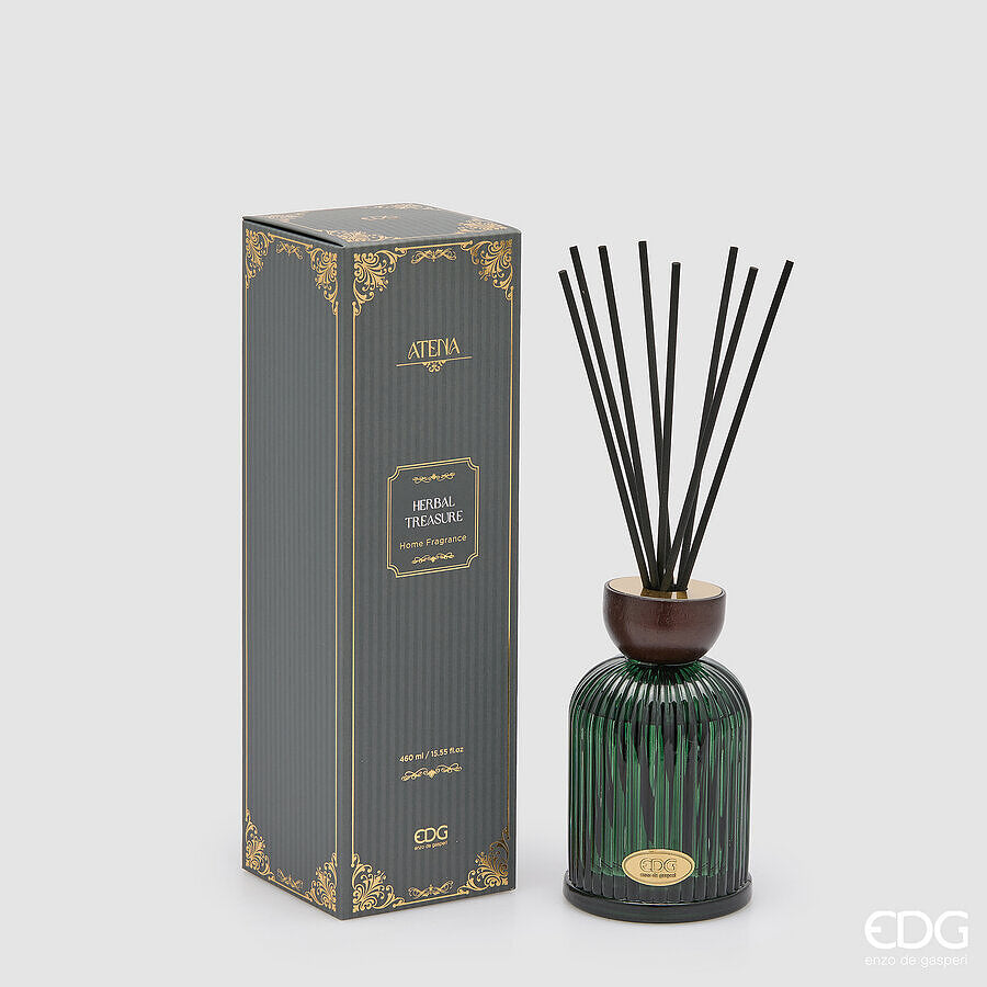 EDG Enzo De Gasperi Profumatore Bottiglia Atena Herbal Treasure 460 ml H16 Ø9 cm – Profumo per Ambiente