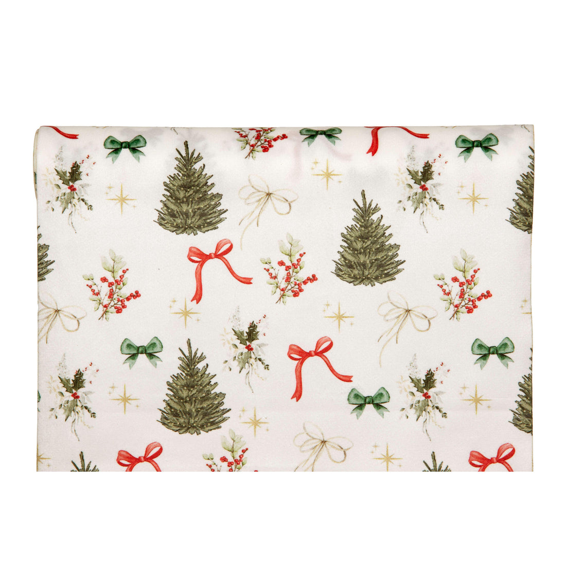 Piovaccari Runner Christmas Tree 28 cm x 2,5 m – Runner Natalizio con Motivo Alberi di Natale per Decorazioni Tavola, Centrotavola e Addobbi Natalizi