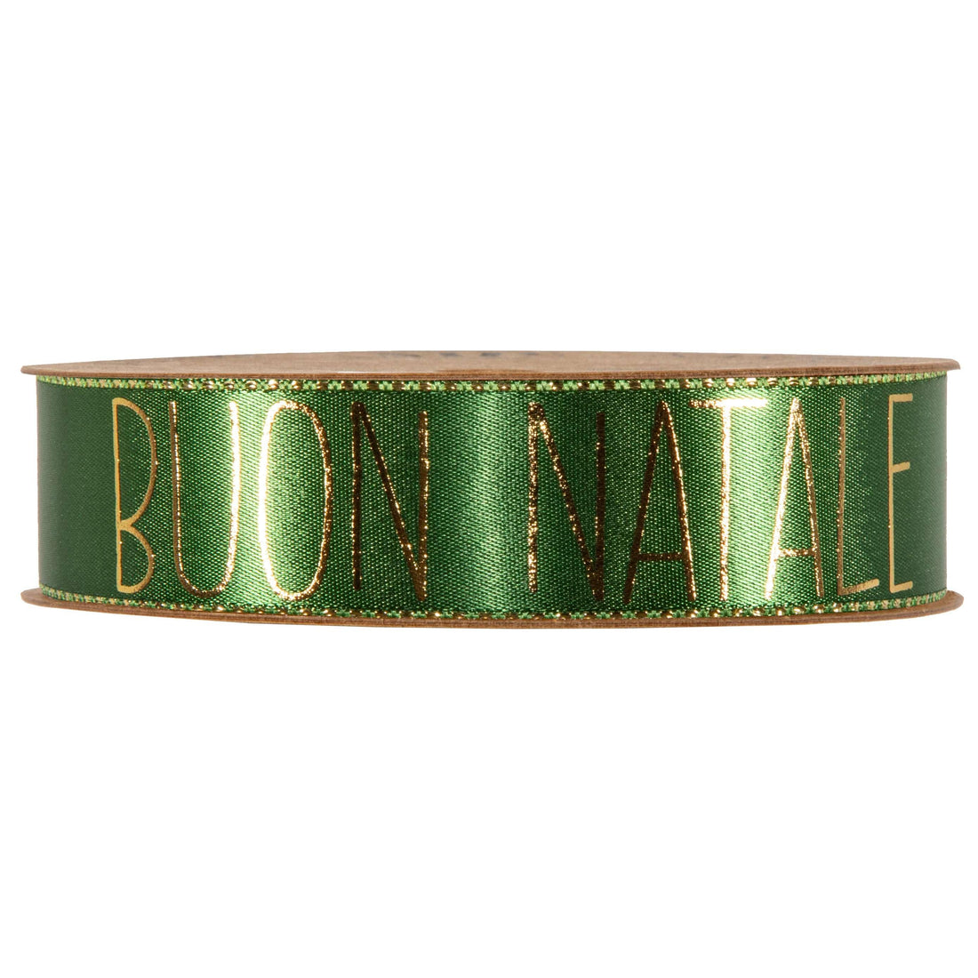 Piovaccari Nastro Buon Natale Courtyard 25 mm x 15 m – Nastro Decorativo Natalizio con Scritta Buon Natale per Albero, Fiocchi, Pacchi Regalo e Addobbi Natalizi