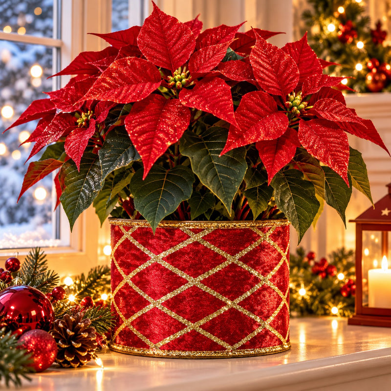 Piovaccari Nastro Rhombus Rosso 63 mm x 10 m – Nastro Decorativo Natalizio con Motivo a Rombi per Albero di Natale, Fiocchi e Confezioni Regalo