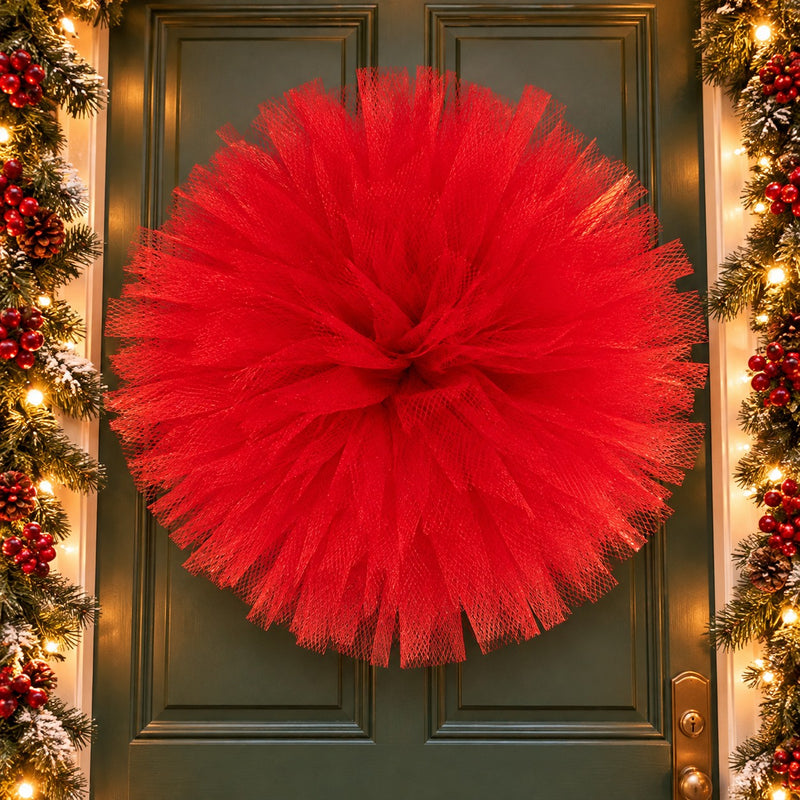Piovaccari Pon Pon Rosso Ø50 cm – Decorazione Natalizia per Albero di Natale, Addobbi, Feste e Allestimenti Decorativi