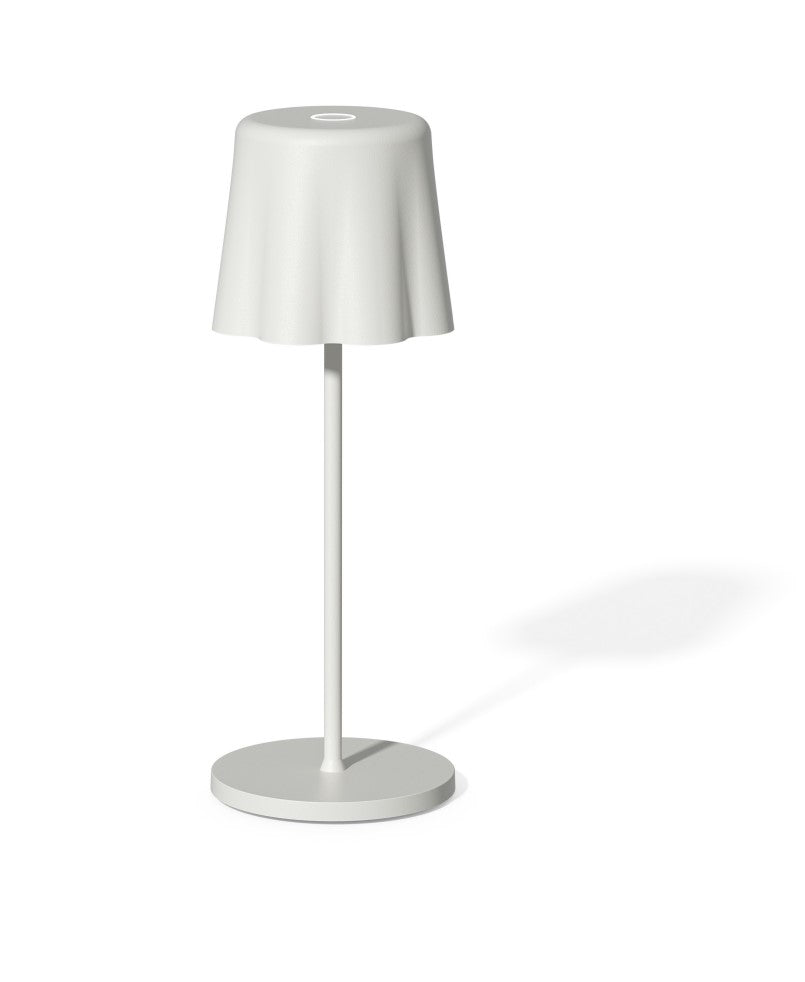 fade fade lampada da tavolo aladina led ricaricabile h 30 cm d 11 cm wireless dimmerabile bianco ean 8016175583936