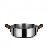 Alessi EDO Casseruola Bassa D 24 Cm a Due Manici in Acciaio Inox e PVD Marrone