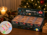 Lotti Catena Natale 20 Micro Led Rgb 2 Mt 3 x AA Scatola Pvc